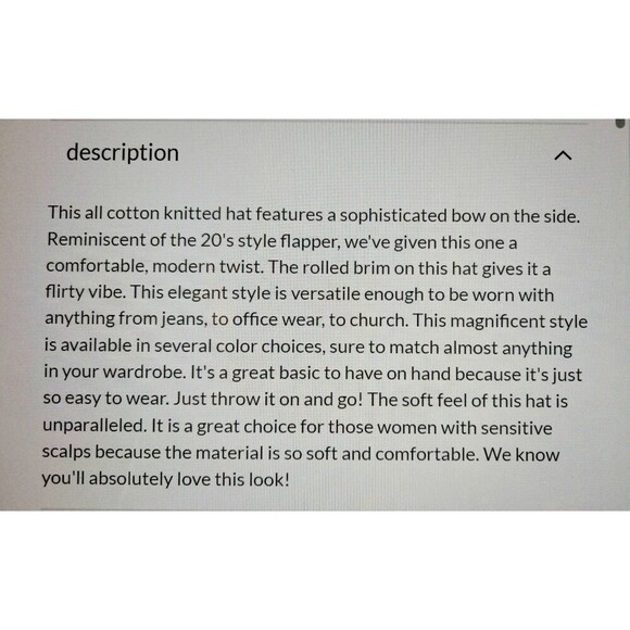 NWT Cardani Flapper Hat | Chemo Cotton Hat Navy Blue - Picture 5 of 6